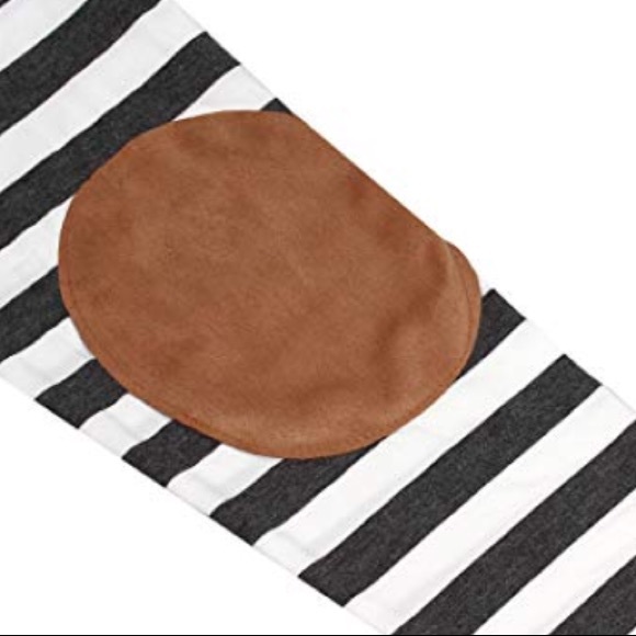 ‘HEIDI’ Striped Elbow Patch Draped Cardigan - Picture 4 of 4